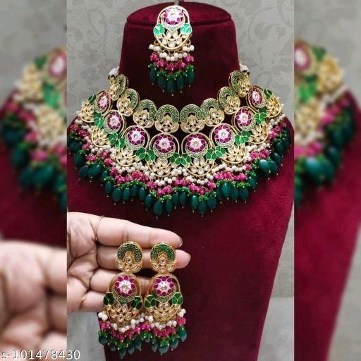 Elite Glittering Women Pearl Jewelry Bridal Set