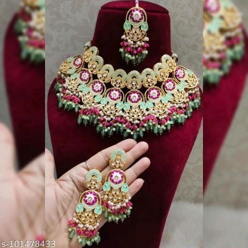 Elite Glittering Women Pearl Jewelry Bridal Set