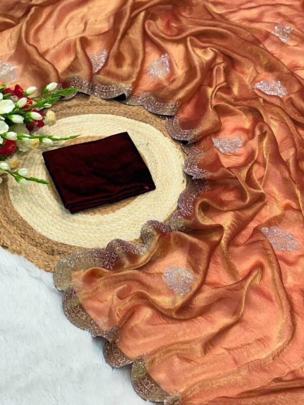 TWO-TONE GOLDEN DIAMOND SUNERI SAREE