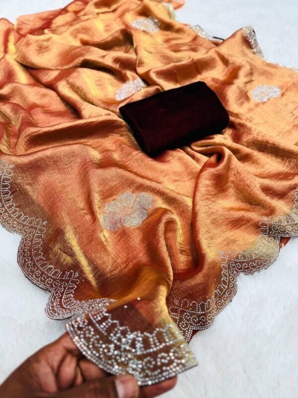 TWO-TONE GOLDEN DIAMOND SUNERI SAREE