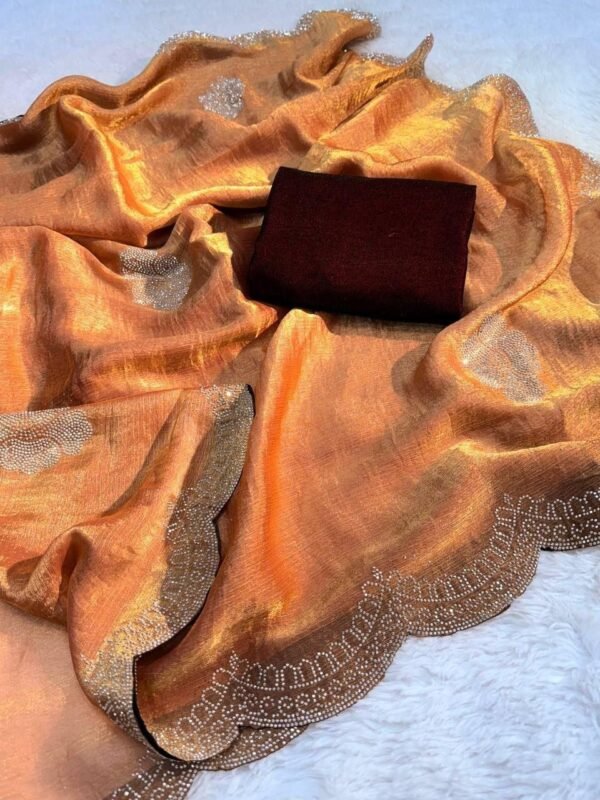 TWO-TONE GOLDEN DIAMOND SUNERI SAREE
