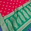 Elegant AAB (MANALI) Red with green border Saree