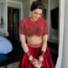Velvet Maroon Lehenga Choli embroidery Georgette
