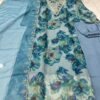 Organza Silk Kurti Set pink and blue casual wear