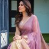 Premium Chiffon Saree Serene Lavender Purple pallu