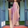 Premium Chiffon Saree Serene Lavender Purple pallu