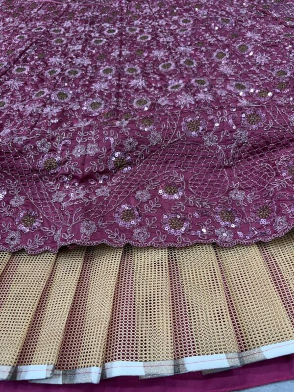 Premium Chinon Silk Pink Lehenga bridal dinner wear