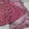 Premium Chinon Silk Pink Lehenga bridal dinner wear