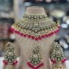 Gold-Plated Traditional Kundan Pearl Choker Necklace many colours