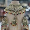 Gold-Plated Traditional Kundan Pearl Choker Necklace many colours