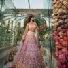 Pink mirror Multicolour Whiscos Embroidery dinner lehenga