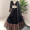 Black Casual elegant sequence and embroidery lehenga