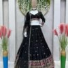 Black Casual elegant sequence and embroidery lehenga