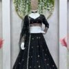 Black Casual elegant sequence and embroidery lehenga