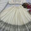 White Elegant soft look lehenga gold sequence