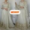 White Elegant soft look lehenga gold sequence