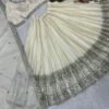 White Elegant soft look lehenga gold sequence
