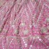 Pink Mirror Embroidered Devsena Silk Elegant Dinner Lehenga