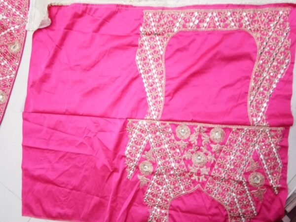 Pink Mirror Embroidered Devsena Silk Elegant Dinner Lehenga