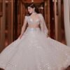 White mirror like foil work design dinner lehenga
