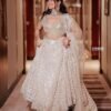 White mirror like foil work design dinner lehenga