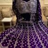 Purple Partywear Georgette Lehenga with Full Flair