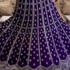 Purple Partywear Georgette Lehenga with Full Flair