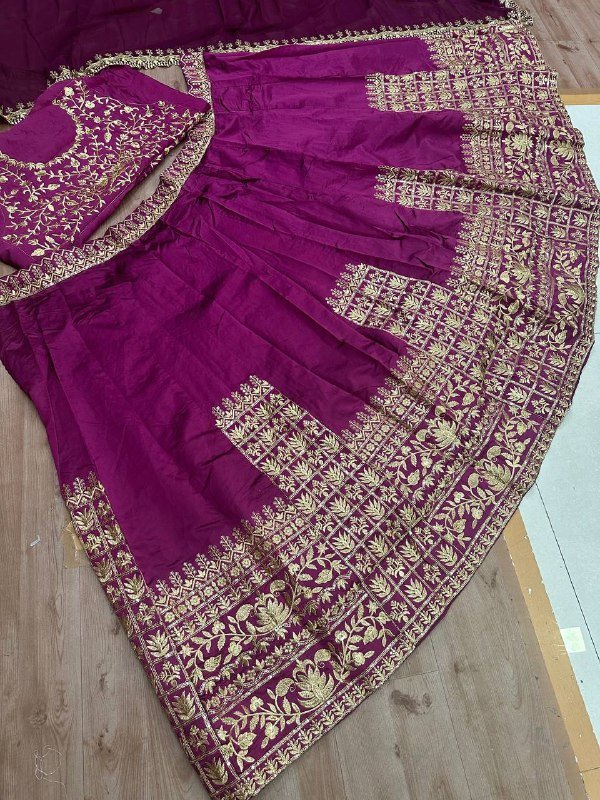 Purple Classic gold embroidery Casual wear lehenga