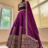 Purple Classic gold embroidery Casual wear lehenga