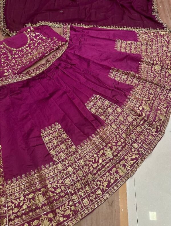 Purple Classic gold embroidery Casual wear lehenga