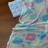 Soft blue and mint Saree elegant dinner shiny wear