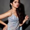 Soft blue and mint Saree elegant dinner shiny wear