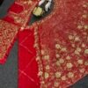 Red lehenga with gold Sequence Shiny Vibrant Dinner Wear