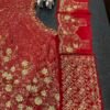 Red lehenga with gold Sequence Shiny Vibrant Dinner Wear