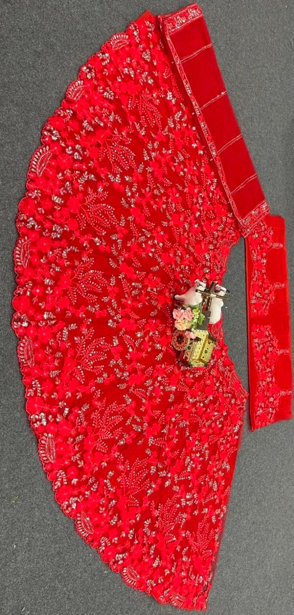 Red Sequence Shiny Vibrant Dinner lehenga
