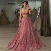 Red Grand Bridal full Sequence silk lehenga shiny