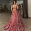 Red Grand Bridal full Sequence silk lehenga shiny