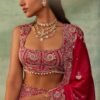 Red Grand Bridal full Sequence silk lehenga shiny
