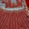 Red Grand Bridal full Sequence silk lehenga shiny
