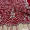 Red Grand Bridal full Sequence silk lehenga shiny