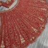 Red Grand Bridal full Sequence silk lehenga shiny