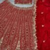 Red Grand Bridal full Sequence silk lehenga shiny