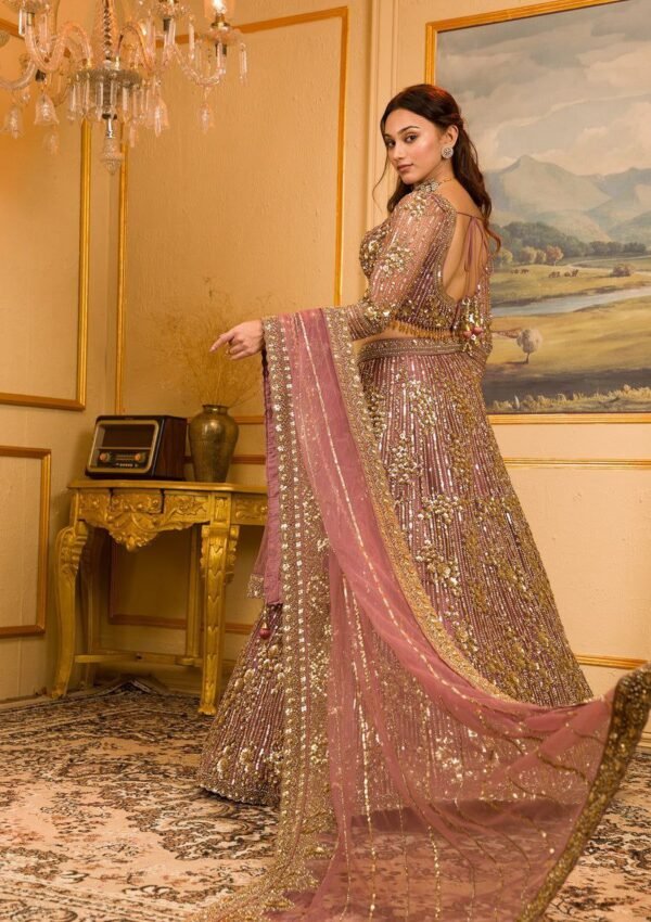 Pink Partywear Georgette Lehenga with Full Flair