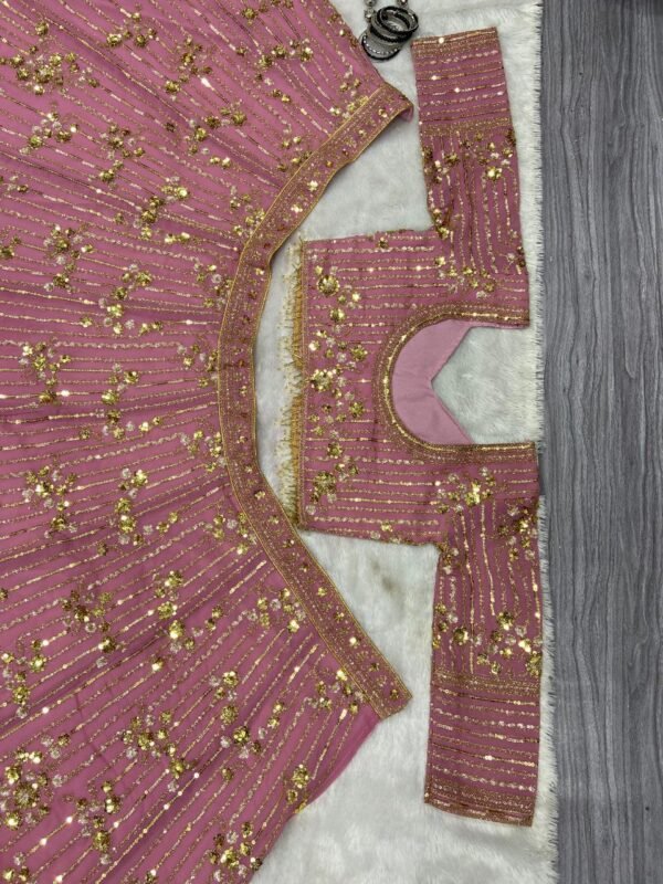 Pink Partywear Georgette Lehenga with Full Flair