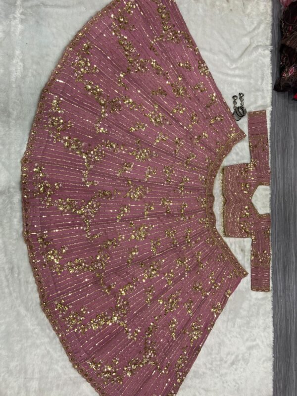 Pink Partywear Georgette Lehenga with Full Flair