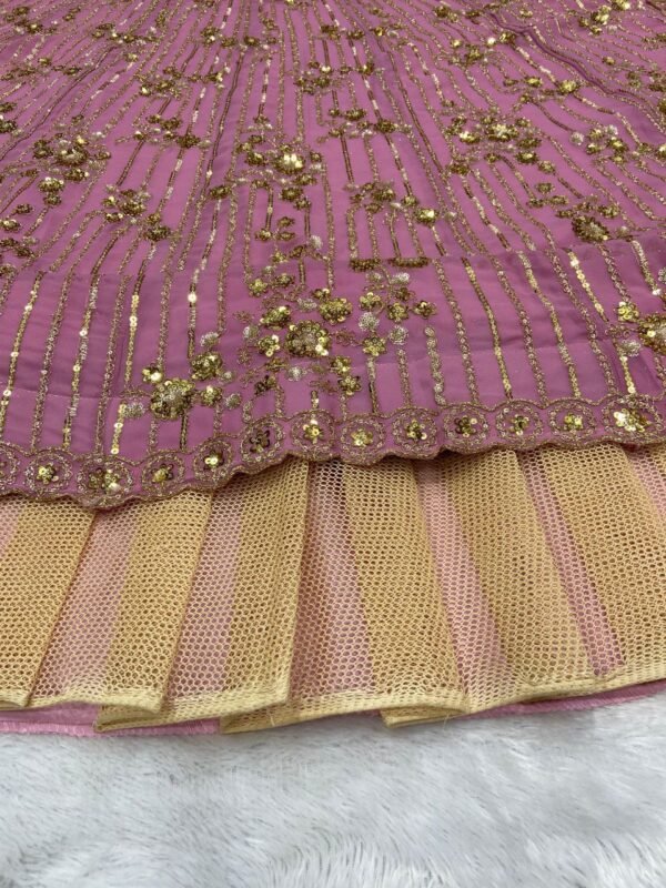 Pink Partywear Georgette Lehenga with Full Flair