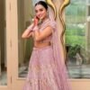 Pink pearl Kasturi Silk Embellished elegant dinner lehenga