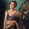 Black floral georgette sequence digital print casual saree