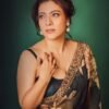 Black floral georgette sequence digital print casual saree