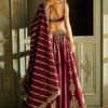 Red Kasturi silk elegant bridal set lehenga with traditional
